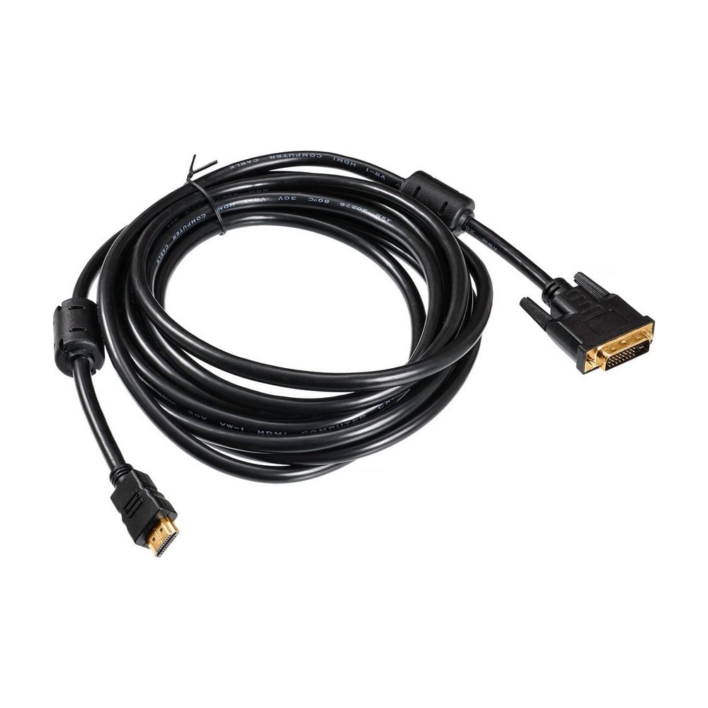 Изображение товара Кабель BURO HDMI-DVI-D 5м с ферритовыми кольцами