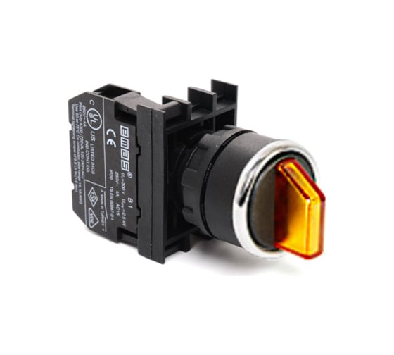 Изображение товара Переключатель Emas 0-1, без фиксации, жёлтый, 250 В AC, 4 А, без блок-контакта B100SL21S