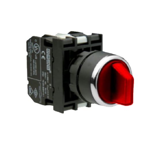 Изображение товара Переключатель Emas 2-0-1, с фиксацией, красный, 250В AC, 4 А, без лампы B131SL30K