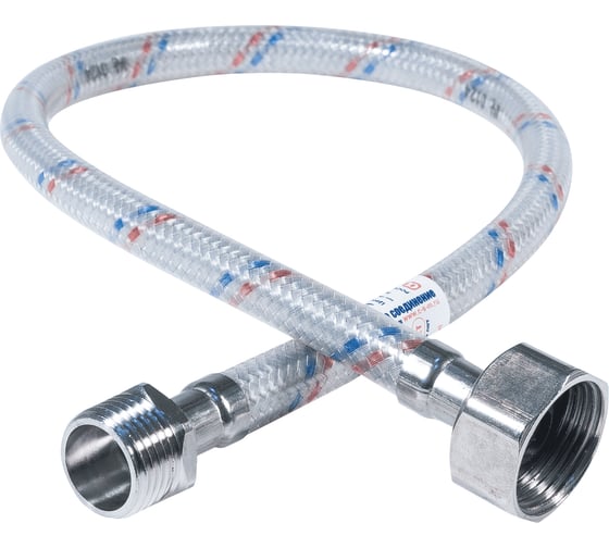 Изображение товара Гибкая подводка для воды ЦС нейлон, 1/2”Ш х 3/4"Г L-80 см, штука ГП002200