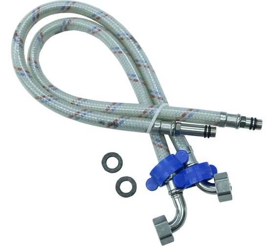 Изображение товара Гибкая подводка для смесителей ЦС нейлон, штуцер 31/17мм, 1/2”Г-угол хM10 L-40 см, пакет, уп. пара ГП002257