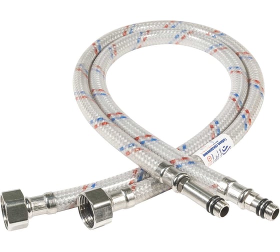 Изображение товара Гибкая подводка для смесителей ЦС нейлон, штуцер 31/17мм, 1/2”хM10 L-80 см, пакет, уп. пара ГП002009