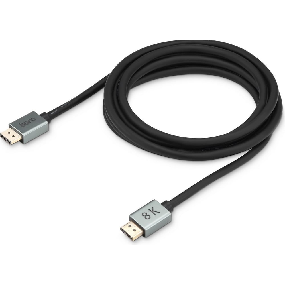 Изображение товара Кабель BURO DisplayPort (m)/DisplayPort (m) 3м позолоченный контакт