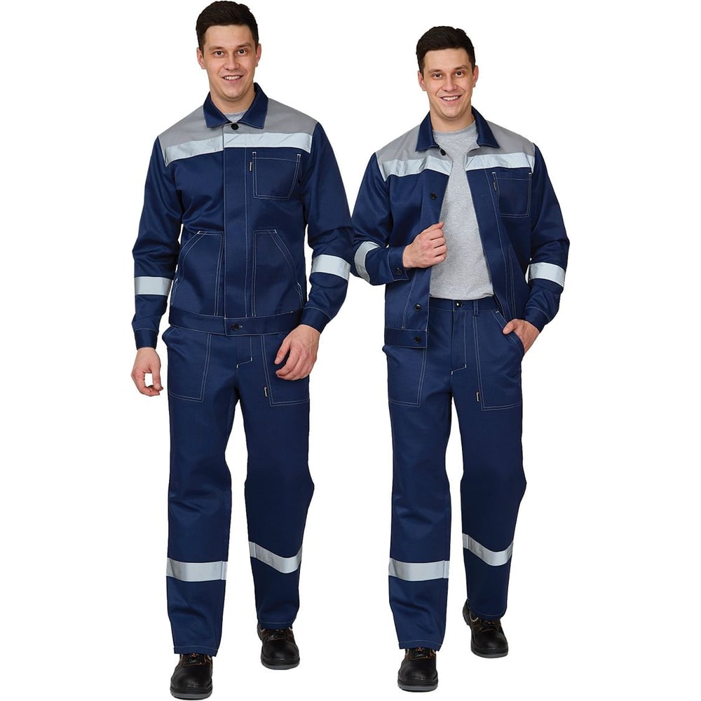 Изображение товара Мужской костюм двойка Прабо синий/серый водоотталкивающий световозвращающая полоса