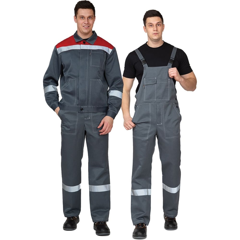 Изображение товара Рабочий костюм муж. "Пантеон 2", серый-красн., размер 56-58