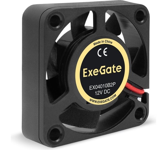 Изображение товара Вентилятор ExeGate EX04010B2P 12В DC, 40x40x10 мм, 2-Ball двойной шарикоподшипник, 2pin, 5500RPM, 26dBA 295218