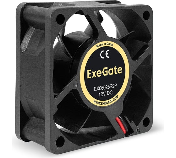Изображение товара Вентилятор ExeGate EX06025S2P 12В DC, 60x60x25 мм, Sleeve bearing подшипник скольжения, 2pin, 3500RPM, 24dBA 295227