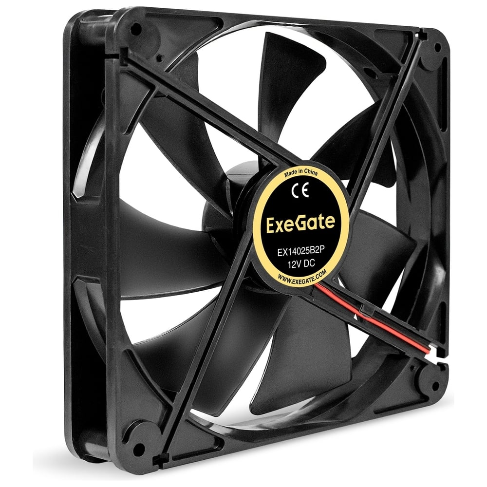 Изображение товара Вентилятор ExeGate EX14025B2P 12В DC, 140x140x25 мм, 2-Ball двойной шарикоподшипник, 2pin, 1250RPM, 24,5dBA 295249