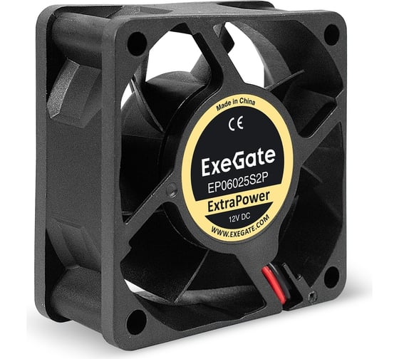 Изображение товара Вентилятор ExeGate ExtraPower EP06025S2P 12В DC, 60x60x25 мм, Sleeve bearing подшипник скольжения, 2pin, 4500RPM, 31dBA 295228