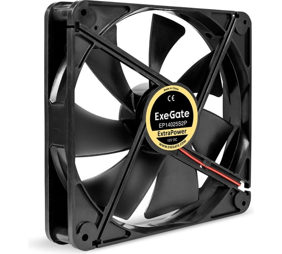 Изображение товара Вентилятор ExeGate ExtraPower EP14025S2P 12В DC, 140x140x25 мм, Sleeve bearing подшипник скольжения, 2pin, 1600RPM, 31dBA 295247
