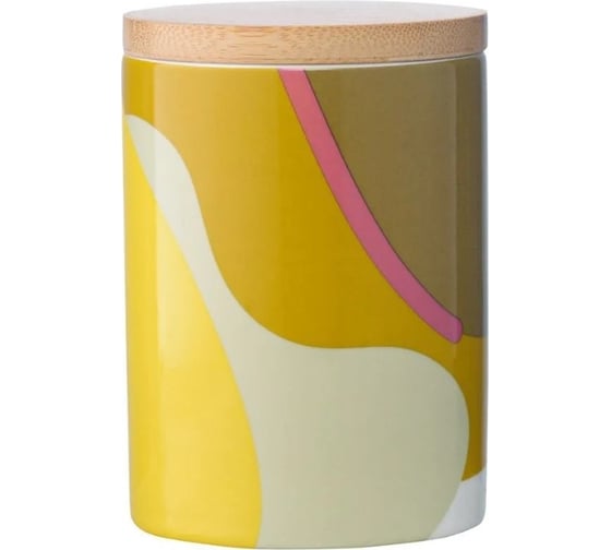 Изображение товара Банка для хранения Tkano горчичного цвета с авторским принтом Freak Fruit 275 мл TK22-TW_JAR0009