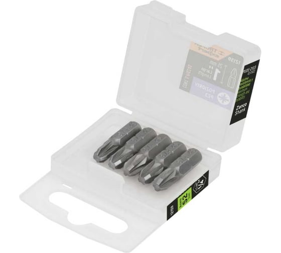 Изображение товара Набор профессиональных бит EXPERT сталь S2, 25 мм, PZ3, 5 шт Truper 12159