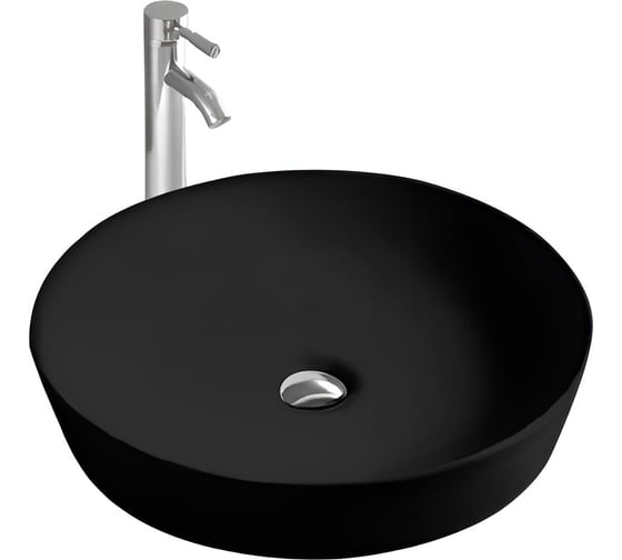 Изображение товара Раковина для установки на столешницу AQUATEK AQ5558-MB ЕВРОПА раковина 415x415x135 матовый черный 00000135029