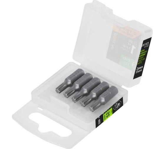 Изображение товара Набор профессиональных бит EXPERT сталь S2, 25 мм, T25, 5 шт Truper 12201