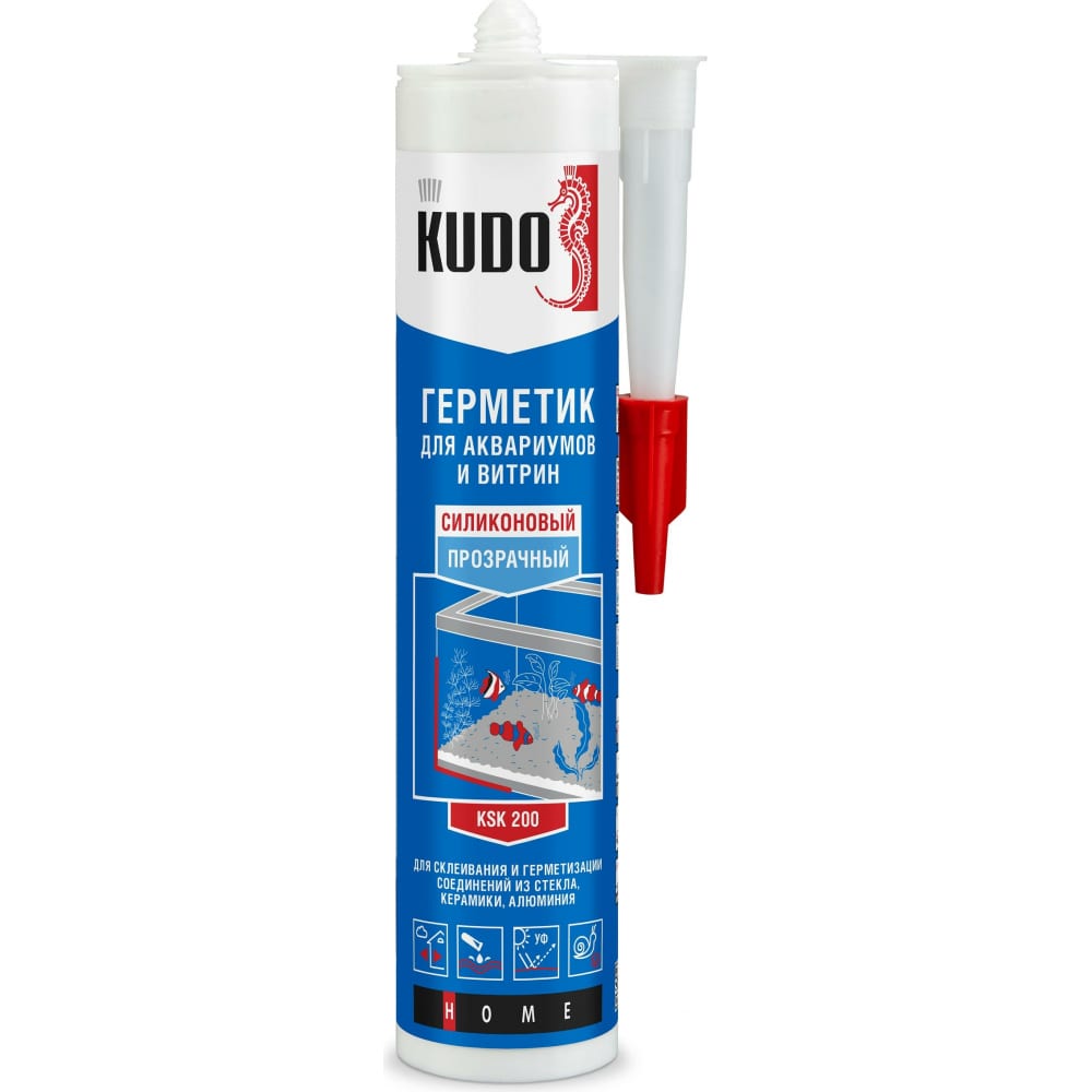 Герметик для аквариумов и витрин KUDO термометр аквариумный на присоске длинный 15 см