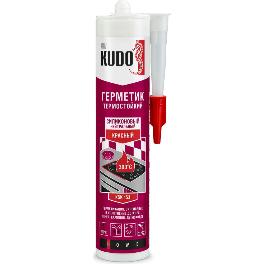 Высокотемпературный герметик KUDO силикатный герметик для каминов и печей kudo