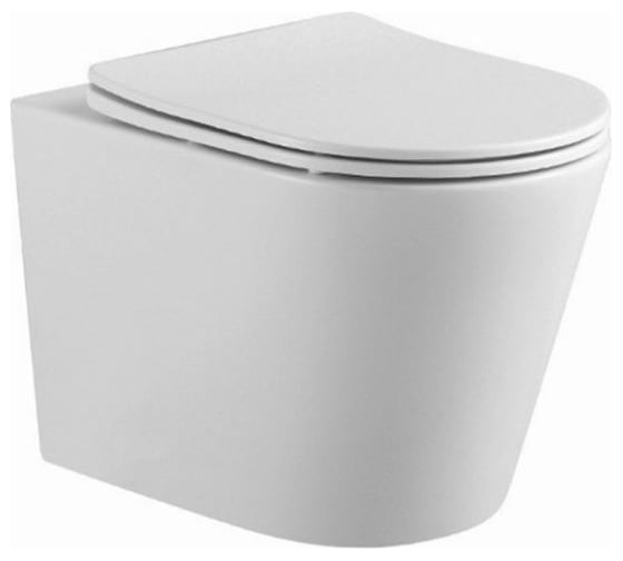 Изображение товара Унитаз-компакт подвесной AQUATEK AQ1904T-00 ВЕГА TORNADO 490x360x320мм, тонкое сиденье с механизмом плавного закрывания, крепеж 00000136654