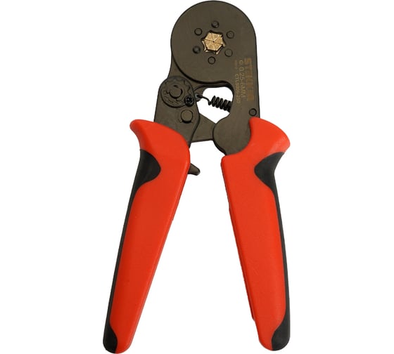 Изображение товара Кримпер для обжима штыревых втулочных наконечников STEKKER CTLS006-250 0.25-6 мм2, 6 сегментов, красный, черный 49612