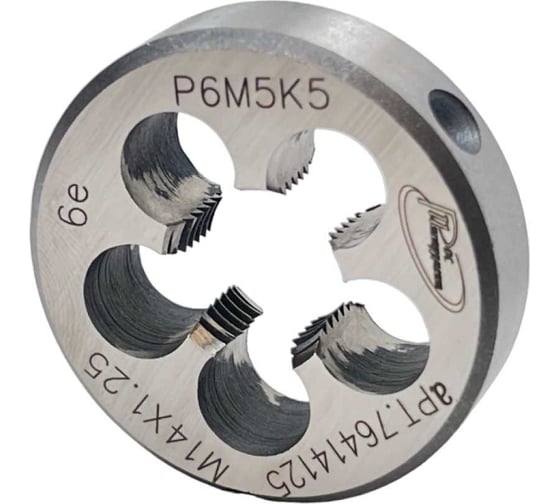 Изображение товара Плашка с кобальтом РОСИНСТРУМЕНТ М14.0x1.25 ГОСТ 9740-71 P6M5K5 6е 76414125