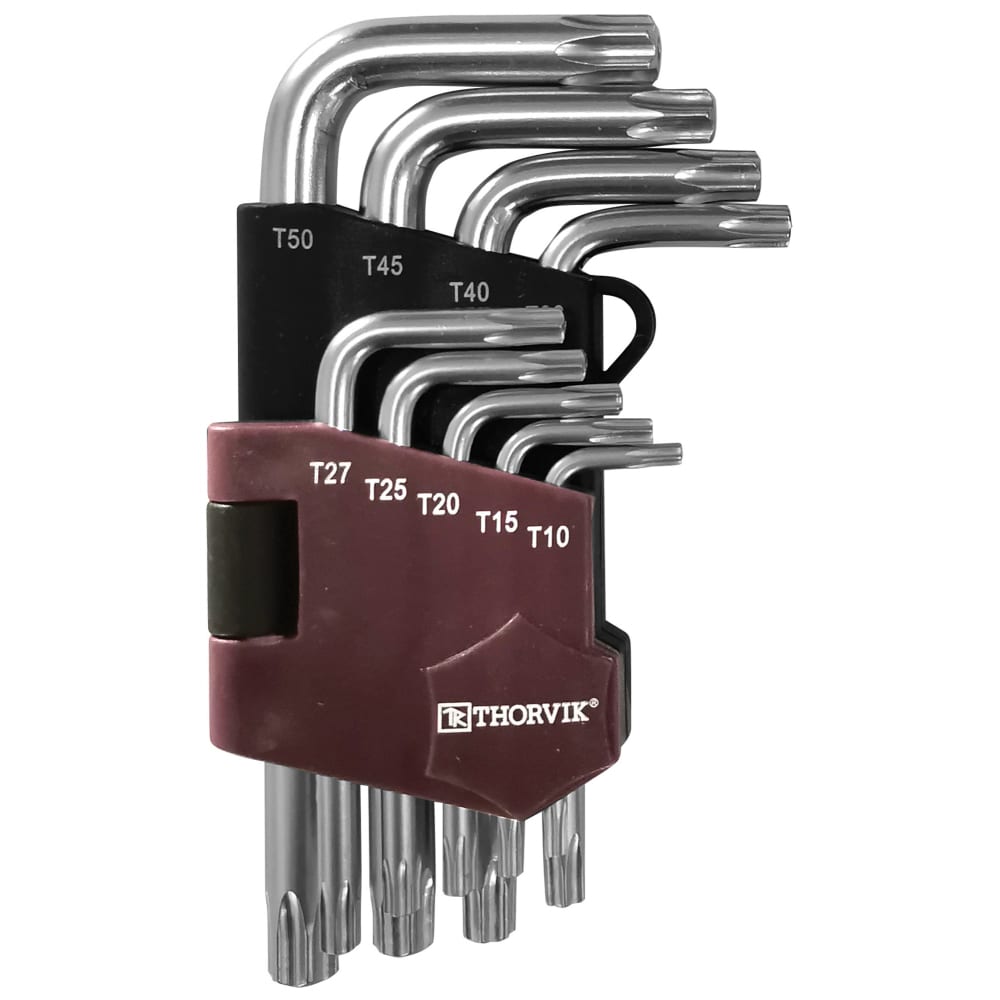 Набор торцевых ключей коротких THORVIK набор ключей коротких torx t10 t50 startul pro 9 шт pro 87209