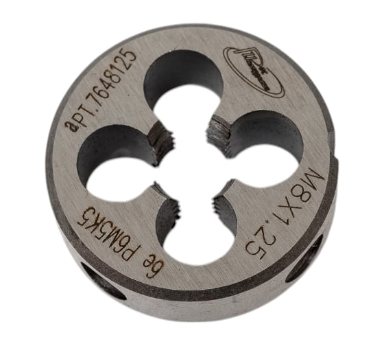 Изображение товара Плашка с кобальтом РОСИНСТРУМЕНТ М8.0x1.25 ГОСТ 9740-71 P6M5K5 6е 7648125