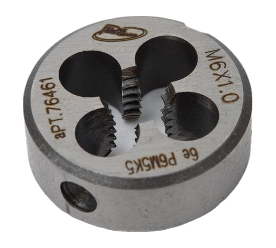 Изображение товара Плашка с кобальтом РОСИНСТРУМЕНТ М6.0x1.0 ГОСТ 9740-71 P6M5K5 6е 76461