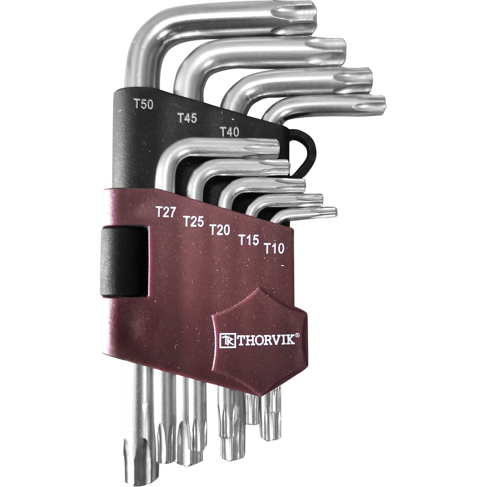Набор торцевых коротких ключей THORVIK набор ключей коротких torx t10 t50 startul pro 9 шт pro 87209