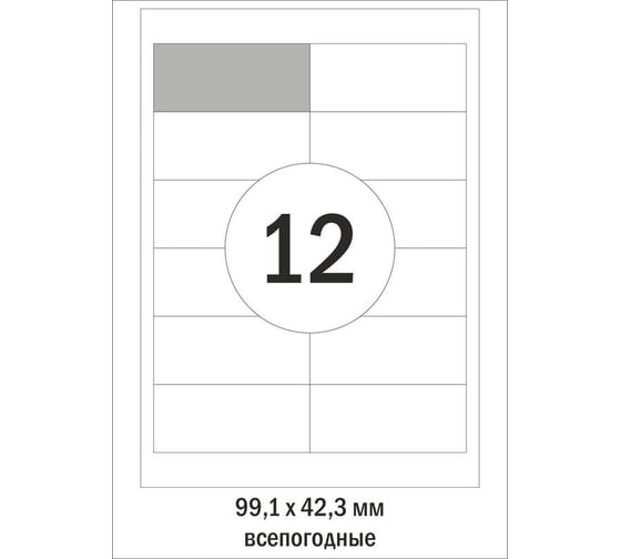 Изображение товара Этикетки самоклеящиеся ProMega label Всепогодн,бел,99.1х42.3мм.12шт на лисА 544855