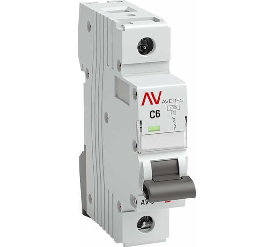 Изображение товара Автоматический выключатель EKF AV-6, 1P, 6A, 6kA, AVERES mcb6-1-06C-av