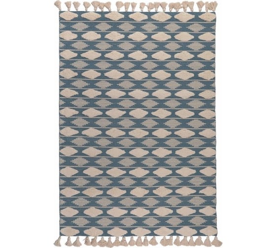 Изображение товара Ковер Tkano из хлопка синего цвета Argyle Ethnic, 160x230 см TK20-DR0038