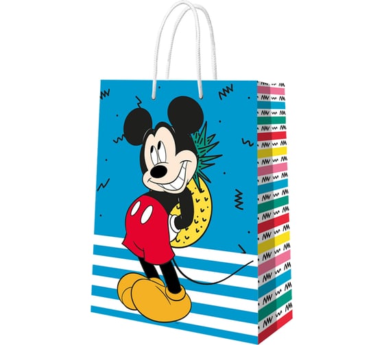 Изображение товара Пакет подарочный большой ND Play Mickey Mouse, Мики с ананасом, 330x455x100 мм 299947