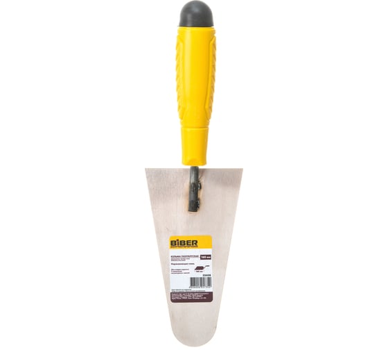 Изображение товара Полукруглая кельма нержавеющая сталь пластиковая рукоятка BIBER 160мм /50/ тов-191424