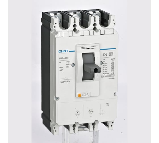 Изображение товара Выключатель автоматический CHINT 3п 500А 50кА NM8N-630S TM с регулируемым термомагнитным расцепителем (R) 269252