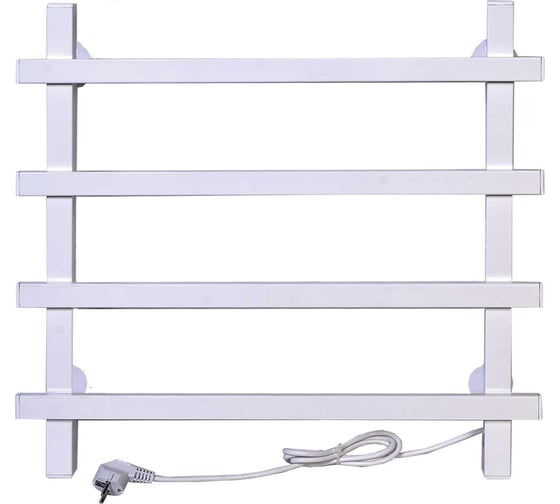 Изображение товара Электрический полотенцесушитель ТЕРА Линия с греющим кабелем 500x600 белый квадратный профиль ПСН-30-02б