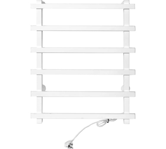 Изображение товара Электрический полотенцесушитель ТЕРА Линия с греющим кабелем 500x800 белый квадратный профиль ПСН-30-03б