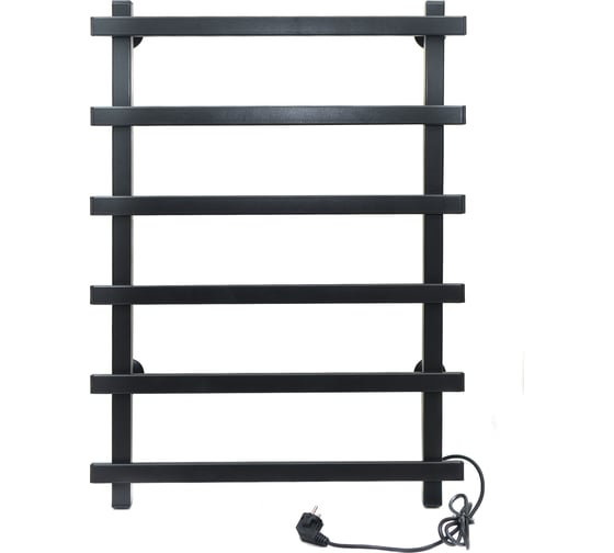 Изображение товара Электрический полотенцесушитель ТЕРА Линия с греющим кабелем 500x800 черный квадратный профиль ПСН-30-03ч