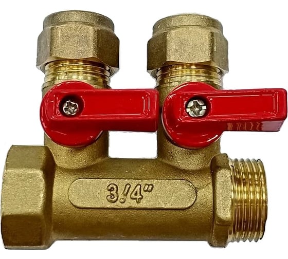 Изображение товара Коллектор для м/п труб PROFLINE 3/4x3/4x16x2 вых с кранами УТ-00036224