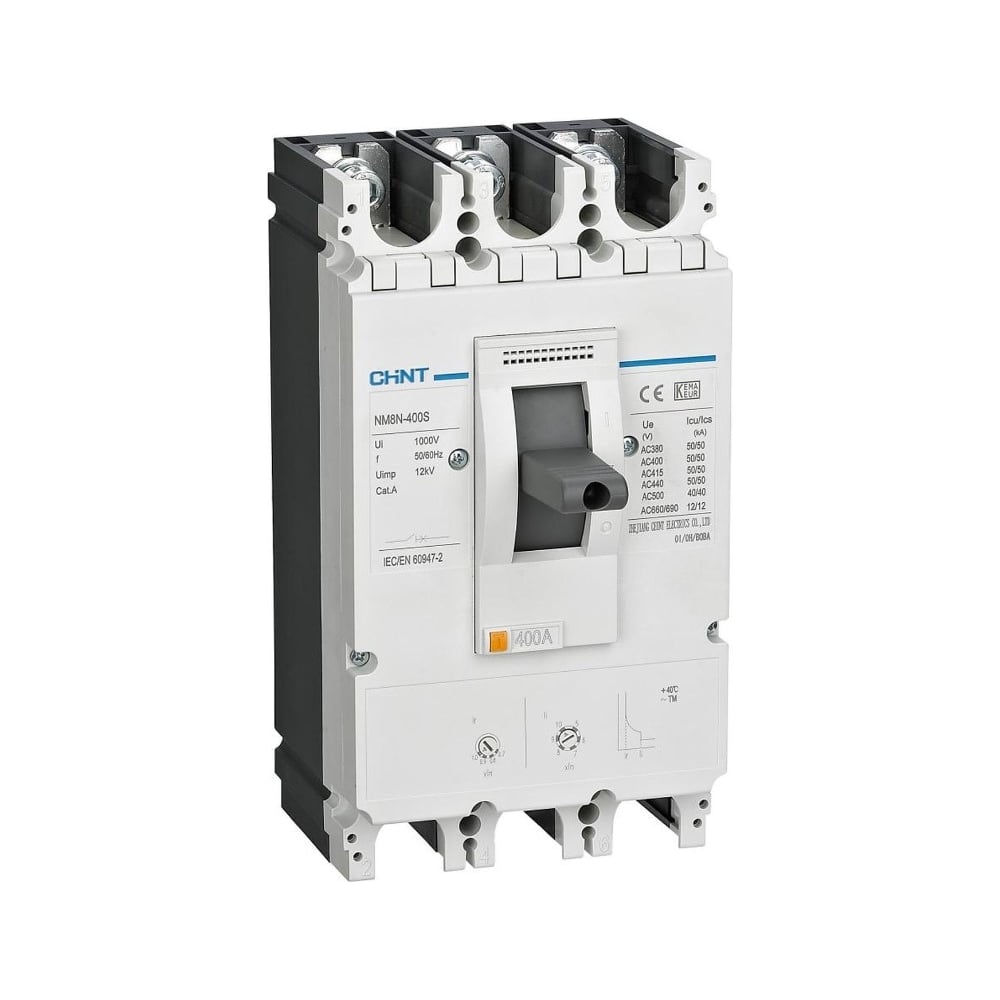 Изображение товара Выключатель автоматический CHINT 3п 315А 50кА NM8N-400S TM с регулируемым термомагнитным расцепителем 268948