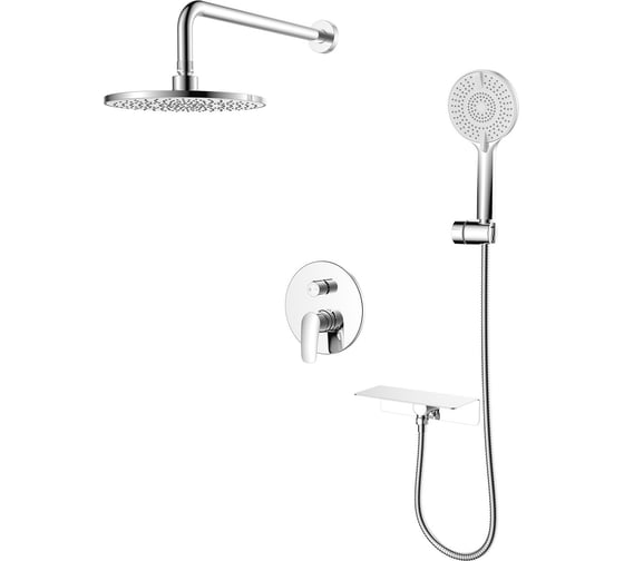 Изображение товара Душевая система скрытого монтажа с тропическим душем и ручным душем Milardo Rora глянцевый хром RORSB02M67