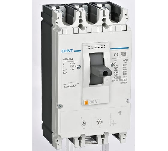 Изображение товара Выключатель автоматический CHINT 3п 800А 50кА NM8N-800S TM с регулируемым термомагнитным расцепителем (R) 272929