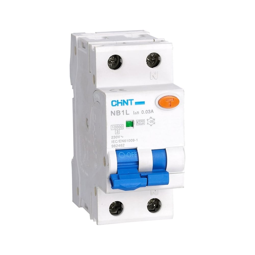 Изображение товара Автоматический выключатель дифференциального тока CHINT 1п+N B 16А 30мА тип A 6кА NB1L (36мм) (R) 203007