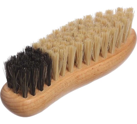 Изображение товара Щётка для обуви YOZHIK колодка из дерева бук, натуральная щетина, белая/черная, размер 140x43x16 мм, 76 пучков Б/140