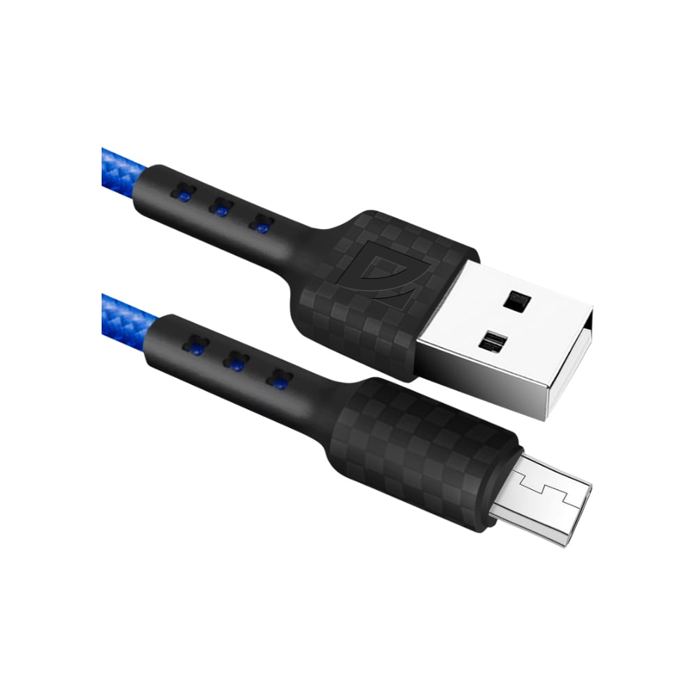 Изображение товара USB-кабель DEFENDER F181 Micro, 1м, синего цвета, 2.4А