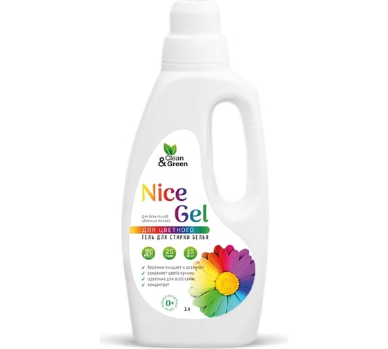 Изображение товара Гель для стирки Прохим "Nice Gel" для цветных тканей (концентрат), 1000 мл (ПЭНД) CG8291