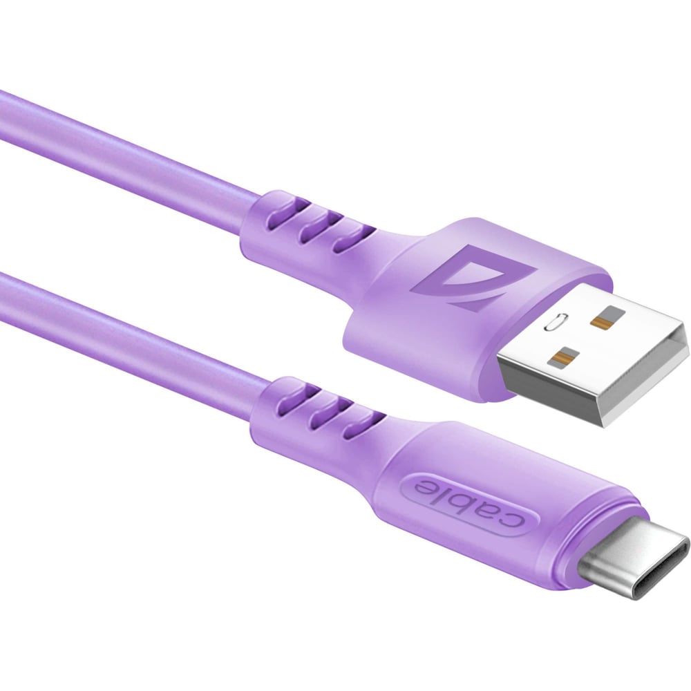 Изображение товара USB-кабель DEFENDER F207 TypeC 1м силиконовый фиолетовый для быстрой зарядки