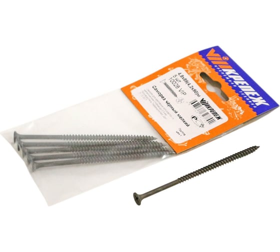 Изображение товара Саморез VIPкрепеж черный 4,8/89 м 5шт 10028 VIP