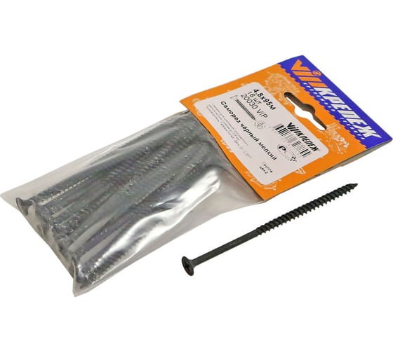 Изображение товара Саморез VIPкрепеж черный 5,0(4,8)/95 м 16шт 20030 VIP