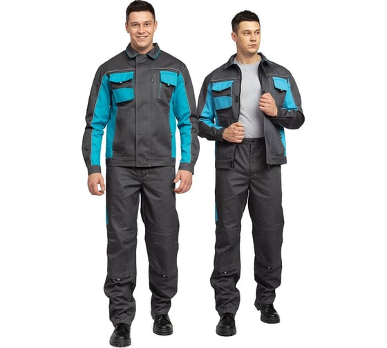 Изображение товара Костюм мужской Прабо " Бренд 1" 2020 серый/бирюза р-р 48-50/182-188 32174