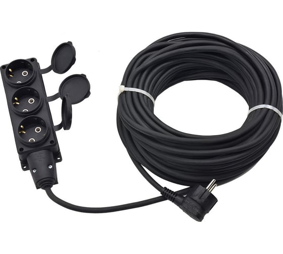 Изображение товара Удлинитель силовой GLANZEN 3 гн. КГ 3x1,5 IP44 арт. EC-50-012 00-00006579