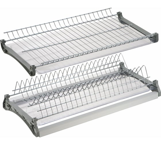 Изображение товара Сушка для посуды двухуровневая из нержавеющей стали Lemax PROF, в базу 600 мм с алюминиевым профилем VAR 600 SS